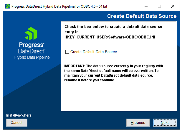 WinODBC Create Default Data Step 5