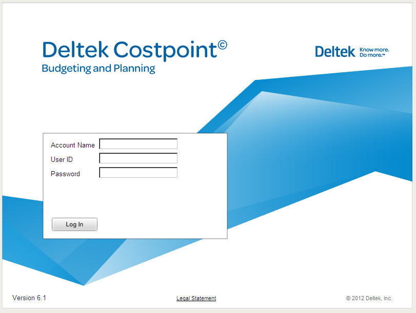 Log On to Deltek Costpoint Budgeting & Planning