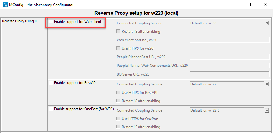 Enable IIS support using MConfig