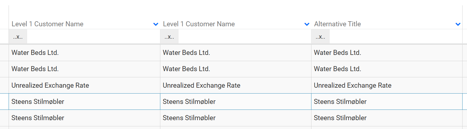 Column Field Examples
