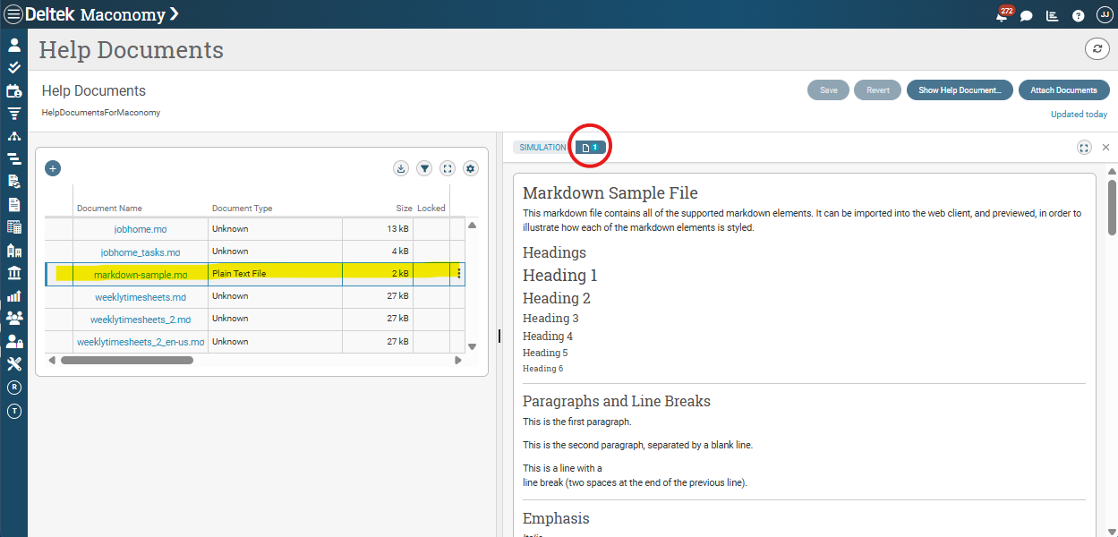 Help Documents Layout