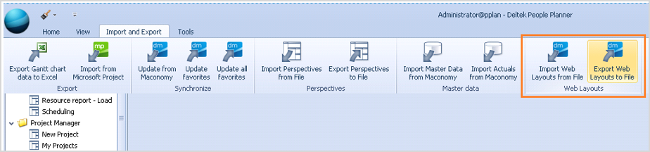 Import and Export Shared Web Layouts